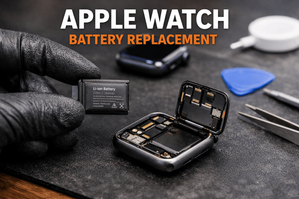 Apple Watch battery replacement close up ()
