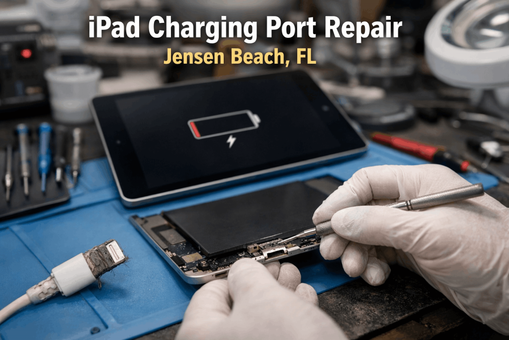 iPad charging port repair in progress ()
