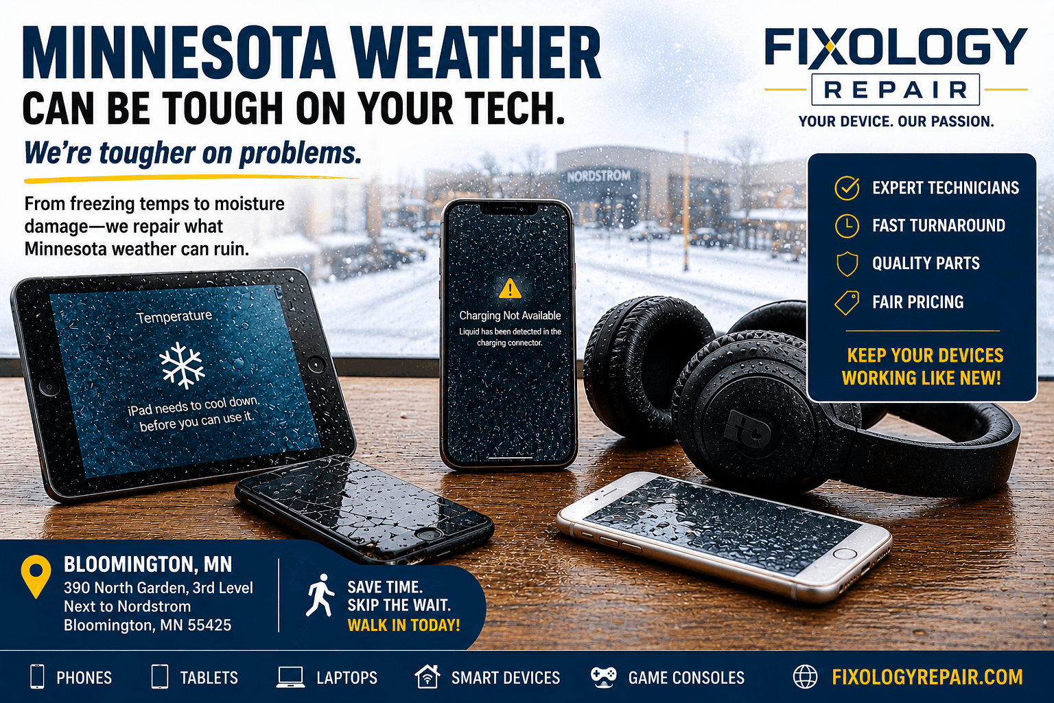 electronics affected weather in Bloomington jpg